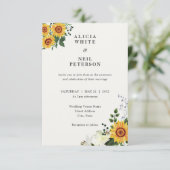 Elegant Rustic Yellow Sunflower & Wilde bloemen  Kaart (Staand voorkant)