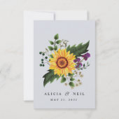 Elegant Rustic Yellow Sunflower & Wilde bloemen  Kaart (Achterkant)
