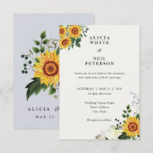 Elegant Rustic Yellow Sunflower & Wilde bloemen  Kaart (Voorkant / Achterkant)