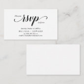 Elegant Rustic, Zwart Manuscript, RSVP antwoordt, Informatiekaartje (Voorkant / Achterkant)