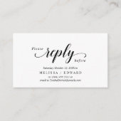 Elegant Rustic, Zwart Manuscript, RSVP antwoordt,  Informatiekaartje (Voorkant)