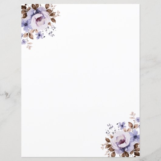 Elegant rustiek aquarel bloemstationery papier (Achterkant)