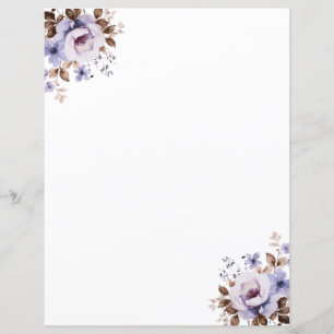 Elegant rustiek aquarel bloemstationery papier