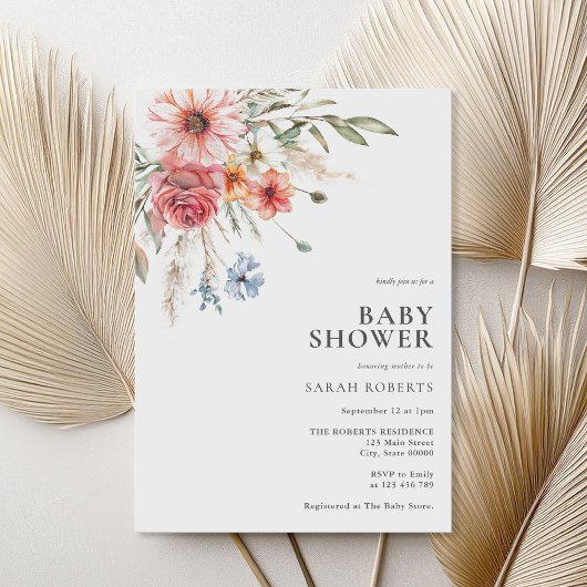 Elegant rustiek Baby shower Kaart