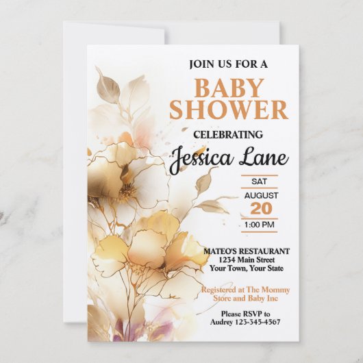 Elegant rustiek Baby shower Kaart (Voorkant)