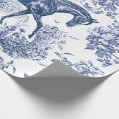 Elegant  Rustiek Blauw Paard Bloementoilet Cadeaupapier (Hoek)