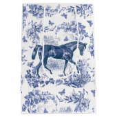 Elegant  Rustiek Blauw Paard Bloementoilet Medium Cadeauzakje (Achterkant)