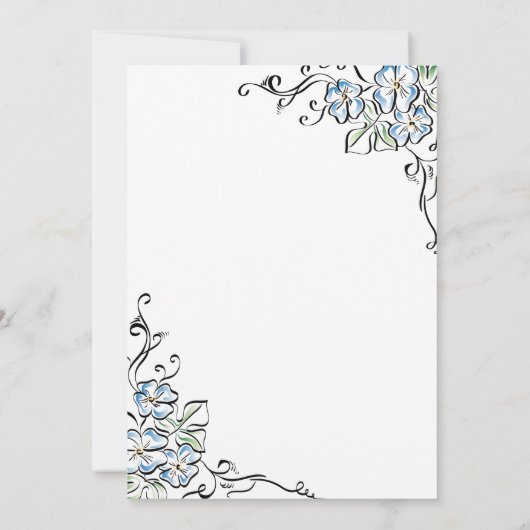 Elegant rustiek blauw Rozen bloemenmeisje Baby sho Kaart (Achterkant)