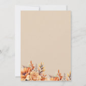 Elegant Rustiek Bloemen Thanksgiving Diner Kaart (Achterkant)