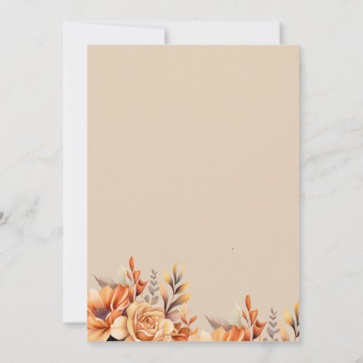 Elegant Rustiek Bloemen Thanksgiving Diner Kaart (Achterkant)