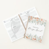 Elegant rustiek bloemengroen gepersonaliseerd rece notitieboek (Binnen)