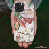 Elegant rustiek bloemenmonogram script modern iPhone hoesje