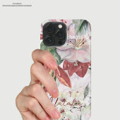 Elegant rustiek bloemenmonogram script modern iPhone hoesje