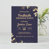 Elegant rustiek bloemenverjaardagsfeestje kaart (Staand voorkant)