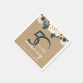 Elegant rustiek bloemig 50e bruiloft Jubileum Servet (Hoek)