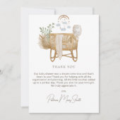 Elegant rustiek Boho Baby kinderbedje Baby shower Bedankkaart (Voorkant)