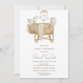 Elegant rustiek Boho Baby kinderbedje Baby shower Kaart (Voorkant)