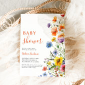 Elegant rustiek Boho Floral Wildflower Baby shower Kaart