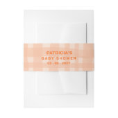 Elegant rustiek Boho Sinaasappel geruite Baby show Uitnodigingen Wikkel (Voorkant Voorbeeld)