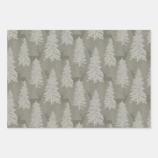 Elegant rustiek bos en herten inpakpapier vel (Voorkant 3)