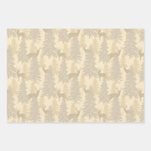Elegant rustiek bos en herten inpakpapier vel (Voorkant 2)