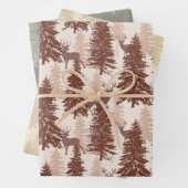 Elegant rustiek bos en herten inpakpapier vel (In situ)