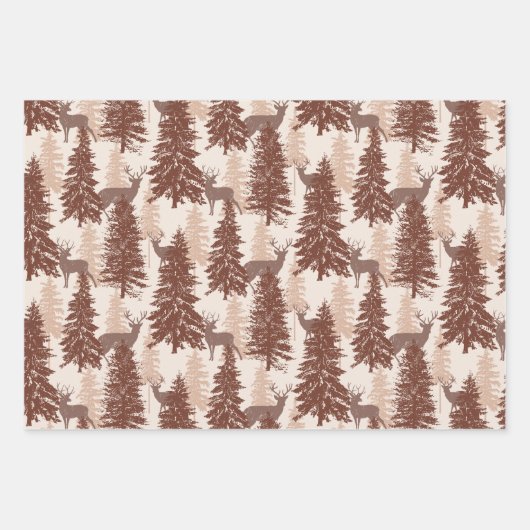 Elegant rustiek bos en herten inpakpapier vel (Voorkant)