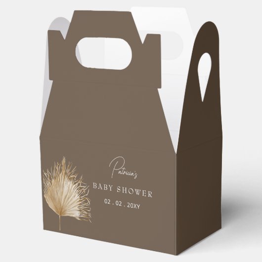 Elegant rustiek botanisch boho Baby shower Bedankdoosjes (Geopend)