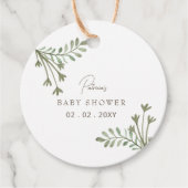 Elegant rustiek botanisch boho Baby shower Bedankjes Labels (Voorkant)