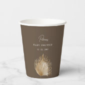 Elegant rustiek botanisch boho Baby shower Papieren Bekers (Achterkant)