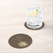 Elegant rustiek botanisch boho Baby shower Ronde Kartonnen Onderzetter (Insitu)