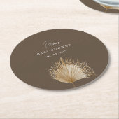 Elegant rustiek botanisch boho Baby shower Ronde Kartonnen Onderzetter (Gebogen)