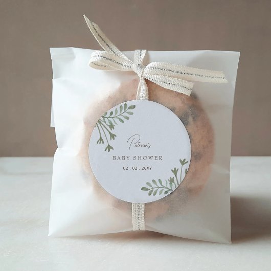 Elegant rustiek botanisch boho Baby shower Ronde Sticker