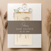 Elegant rustiek botanisch boho Baby shower Uitnodigingen Wikkel