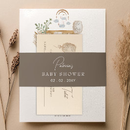 Elegant rustiek botanisch boho Baby shower Uitnodigingen Wikkel