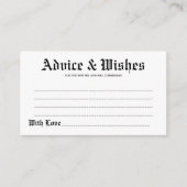 Elegant rustiek bruiloft advies & wensen Kaart (Voorkant)