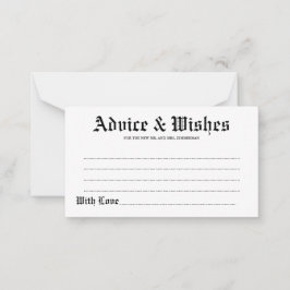 Elegant rustiek bruiloft advies & wensen Kaart