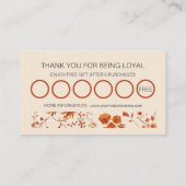 Elegant rustiek bruin Herfst bloemenpatroon Klantenkaartje (Achterkant)