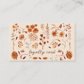 Elegant rustiek bruin Herfst bloemenpatroon Klantenkaartje (Voorkant)