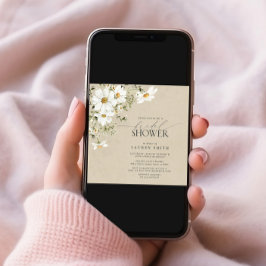 Elegant rustiek CalliWatercolor Daisy Vrijgezellen Kaart