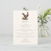 Elegant rustiek fazant Herfst jacht diner Menu (Staand voorkant)