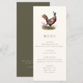Elegant rustiek fazant jacht diner in de herfst menu (Voorkant / Achterkant)