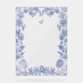 Elegant rustiek Frans blauw bloemenbruiloft Acryl Bord (Voorkant)