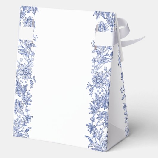 Elegant  rustiek Frans blauw bloemenbruiloft Bedankdoosjes (Achterkant)