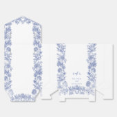 Elegant  rustiek Frans blauw bloemenbruiloft Bedankdoosjes (Ongevouwen)