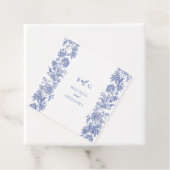 Elegant  rustiek Frans blauw bloemenbruiloft Bedankjes Labels (In situ)