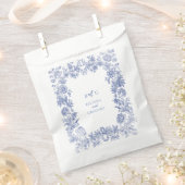 Elegant  rustiek Frans blauw bloemenbruiloft Bedankzakje (Geknipt)