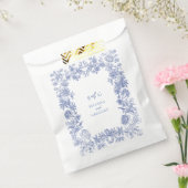 Elegant  rustiek Frans blauw bloemenbruiloft Bedankzakje (Gezegeld)