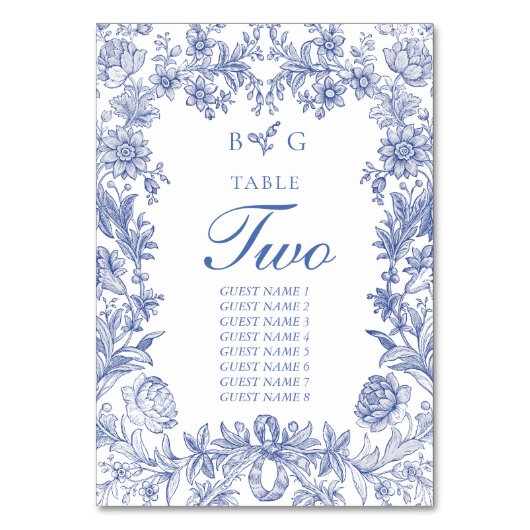 Elegant  rustiek Frans blauw bloemenbruiloft Kaart (Voorkant)