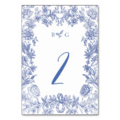 Elegant  rustiek Frans blauw bloemenbruiloft Kaart (Achterkant)